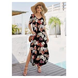 Floral Maxi Dress with Slit
